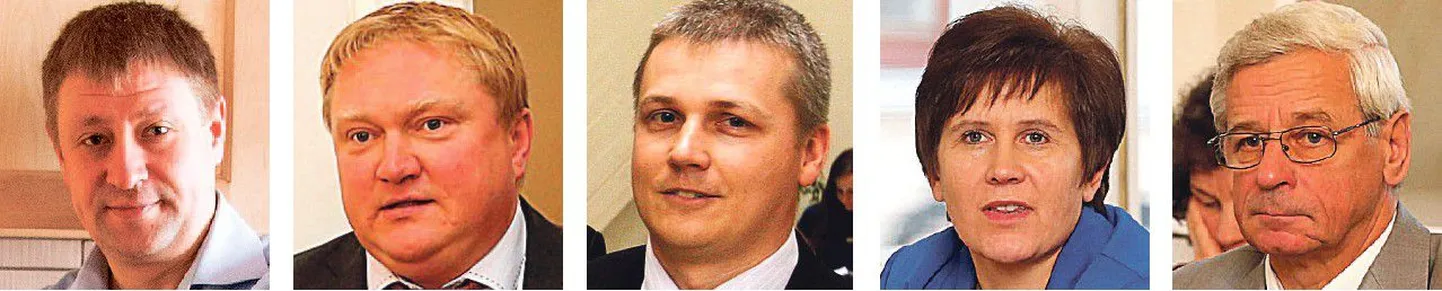 Tartu abilinnapeakandidaadid (vasakult paremale)
Jarno Laur (38), SDE
Linnaplaneerimine ja ehitus

Kajar Lember (37), SDE
Rahandus, ettevõtlus, linnavarad

Raimond Tamm (35), RE
Linnamajandus

Tiia Teppan (51), RE
Kultuur ja haridus

Vladimir Šokman (65), KE
Sotsiaalküsimused ja tervishoid
