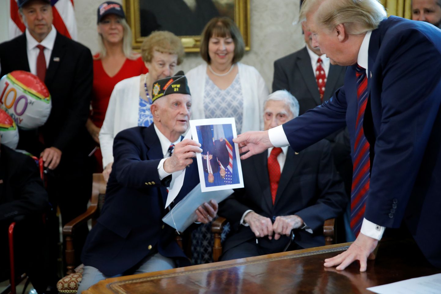 USA president Donald Trump Valges Majas toimunud kohtumisel Teise maailmasõja veteranidega.