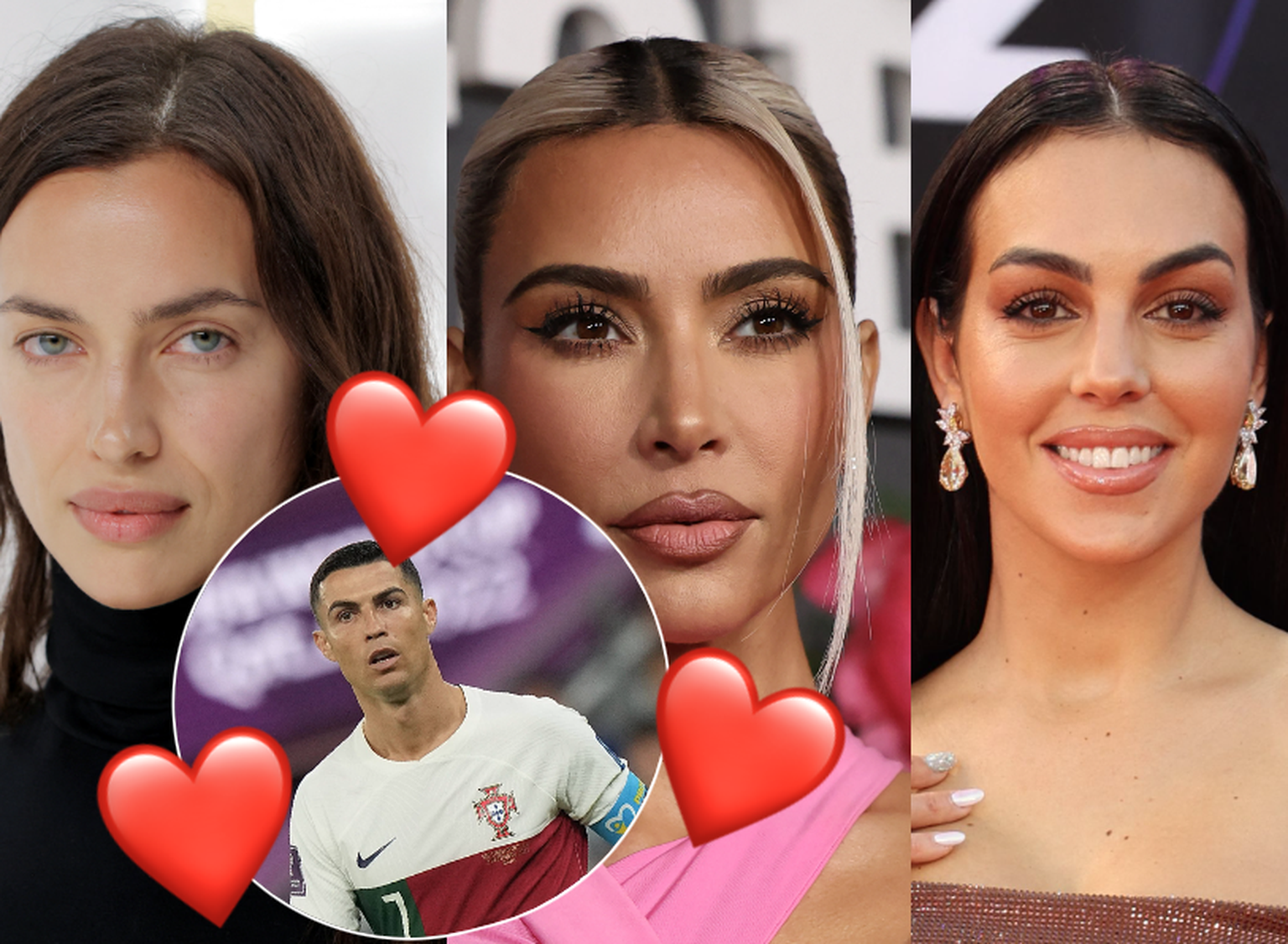 Cristiano Ronaldo on rohkem kui ühe naise unistuste mees, mis tähendab, et sportlase armastuse ja südamevalu nimekiri on üsna pikk. 
Irina Shayk/Kim Kardashian/Georgina Rodriguez