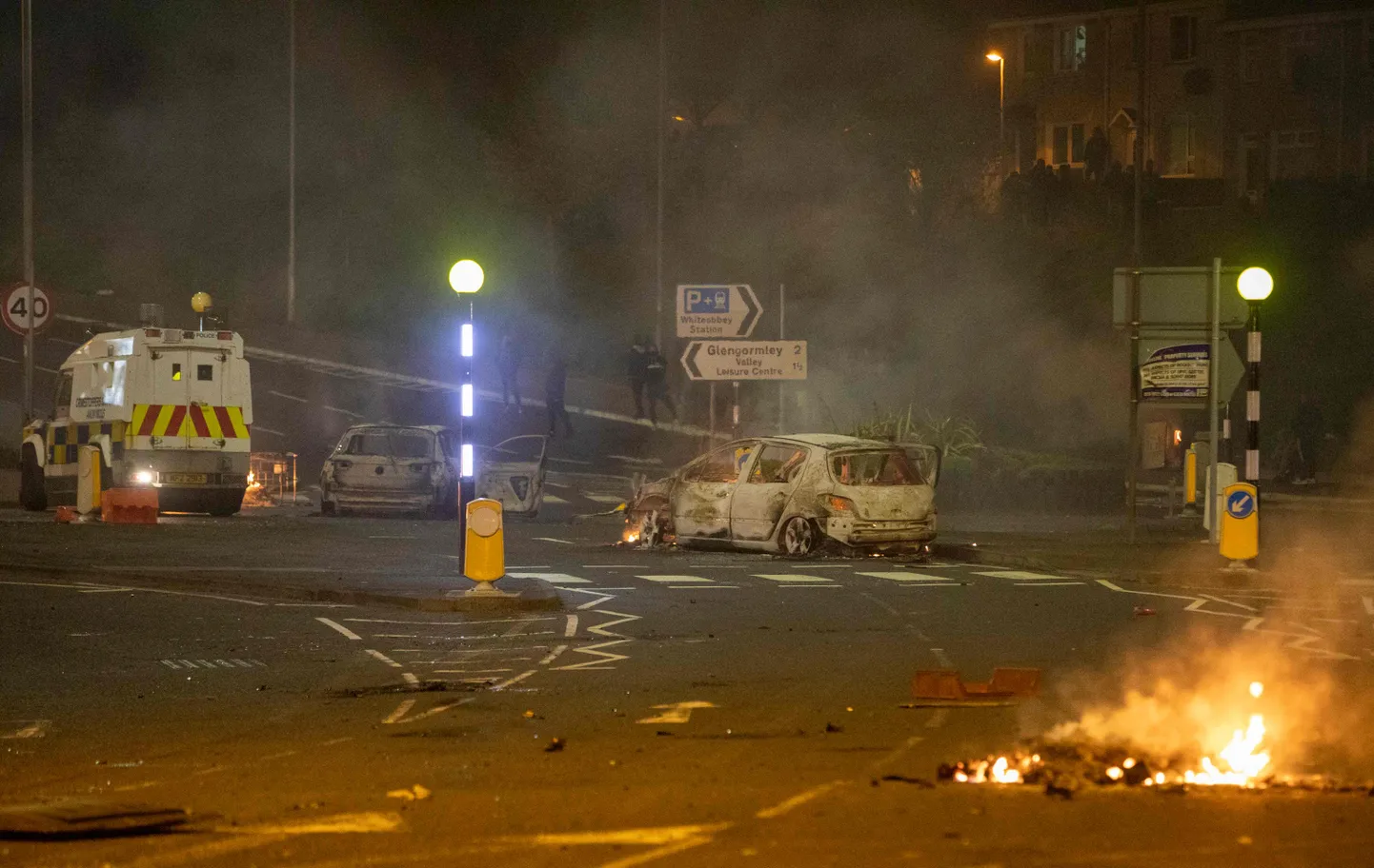Newtownabbey Põhja-Iirimaal pärast järjekordset vägivalda.