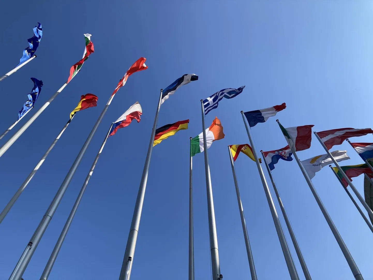 Euroopa Liidu liikmesriikide lipud Strasbourgis