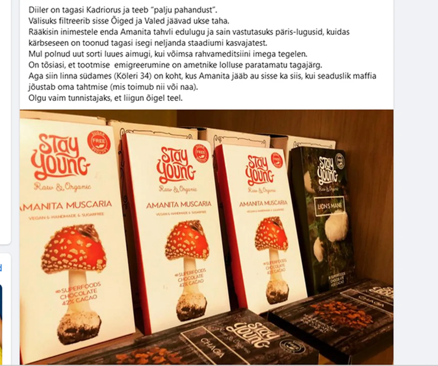 Шоколад с красным мухомором.