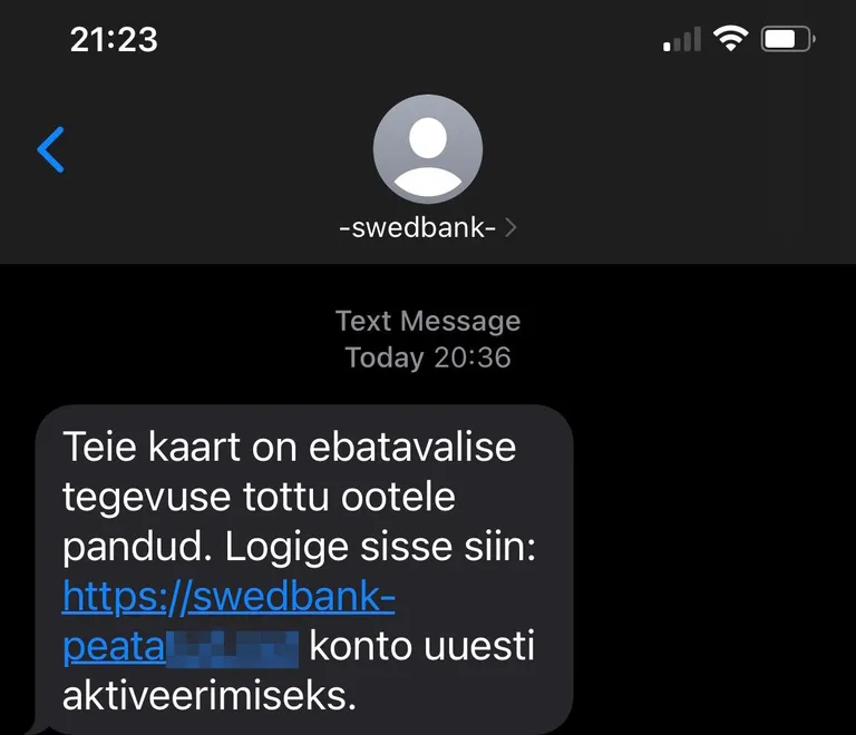 Panga nimel saadetud küberkurjategijate õngitsuskiri.