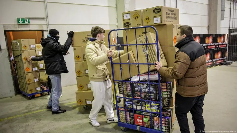 Пиротехнику в Германии разрешено продавать только в последние дни уходящего года. В некоторых магазинах за несколько часов до открытия выстраиваются очереди