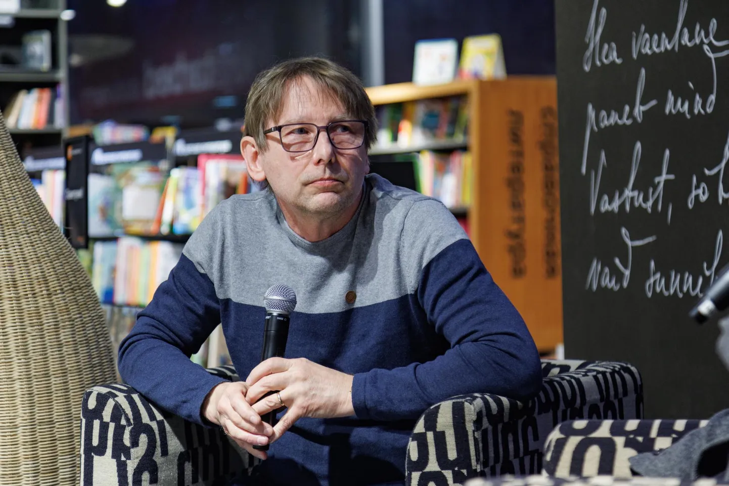 28.02.2023, Tallinn Vahur Laiapea raamatu «Ukraina päevikud» esitlus Solarise Apollos. Raamatus 2022. aastal ajalehes Postimees ilmunud Laiapea Ukraina sõja teemalised lood. Postimees FOTO: Mihkel Maripuu