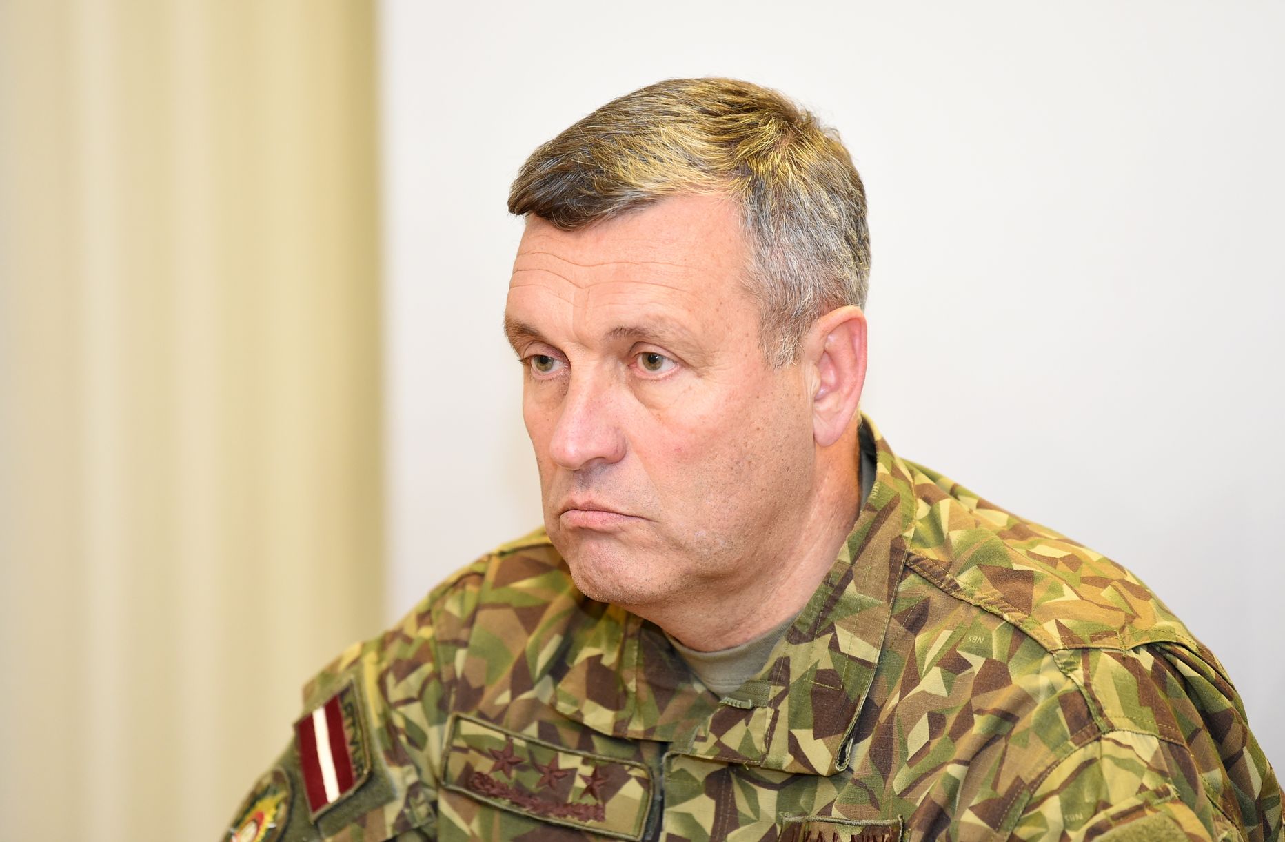 Nacionālo bruņoto spēku (NBS) komandieris ģenerālleitnants Leonīds Kalniņš.