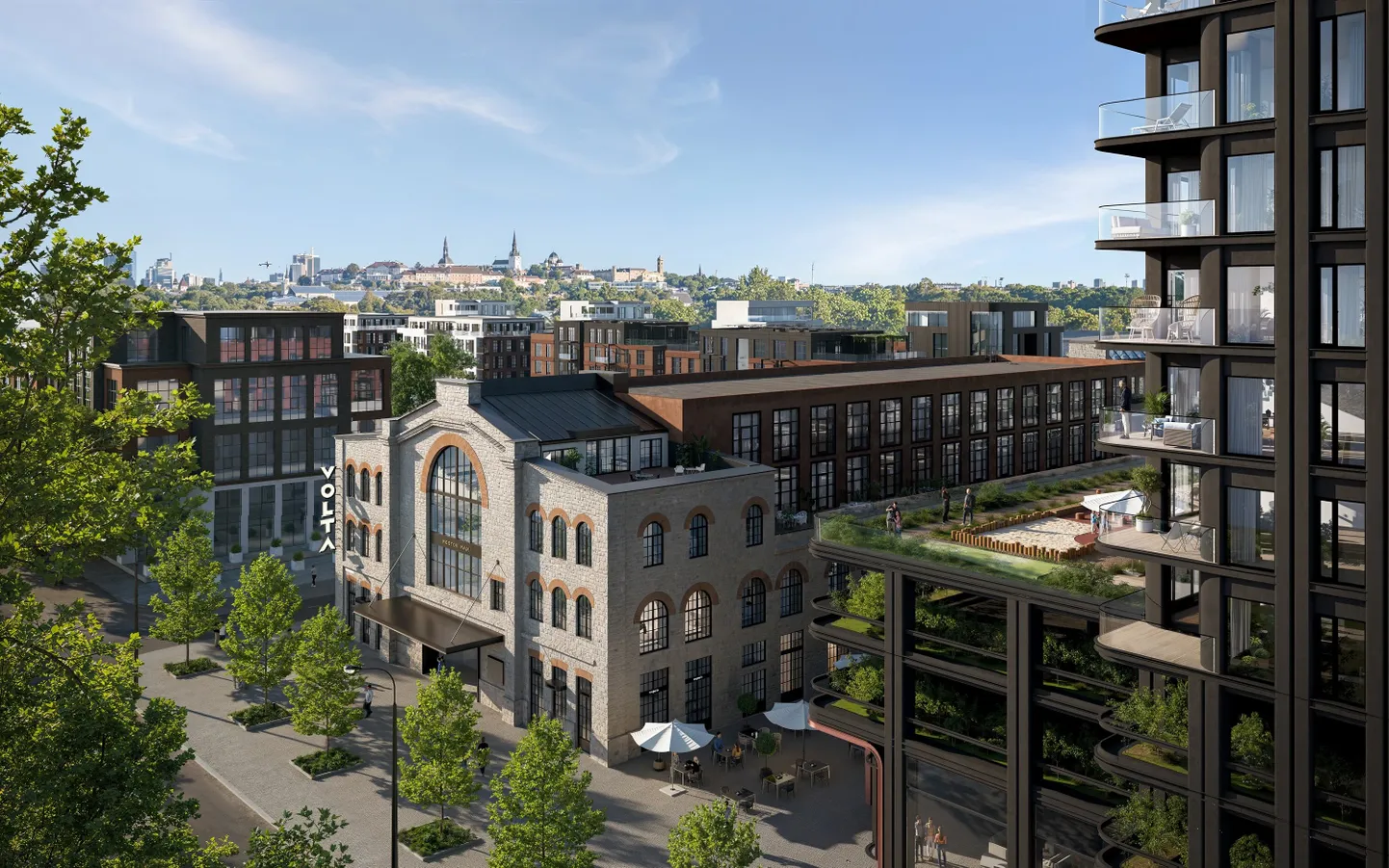 Volta HUBi arhitektuuri loob ARS Projekti arhitektide meeskond, kes on Tallinna siluetile toonud ka Maakri kvartali, Torni ja Rocca Towersi kõrghooned. Pildil on tulevase keskuse 3D-mudel.