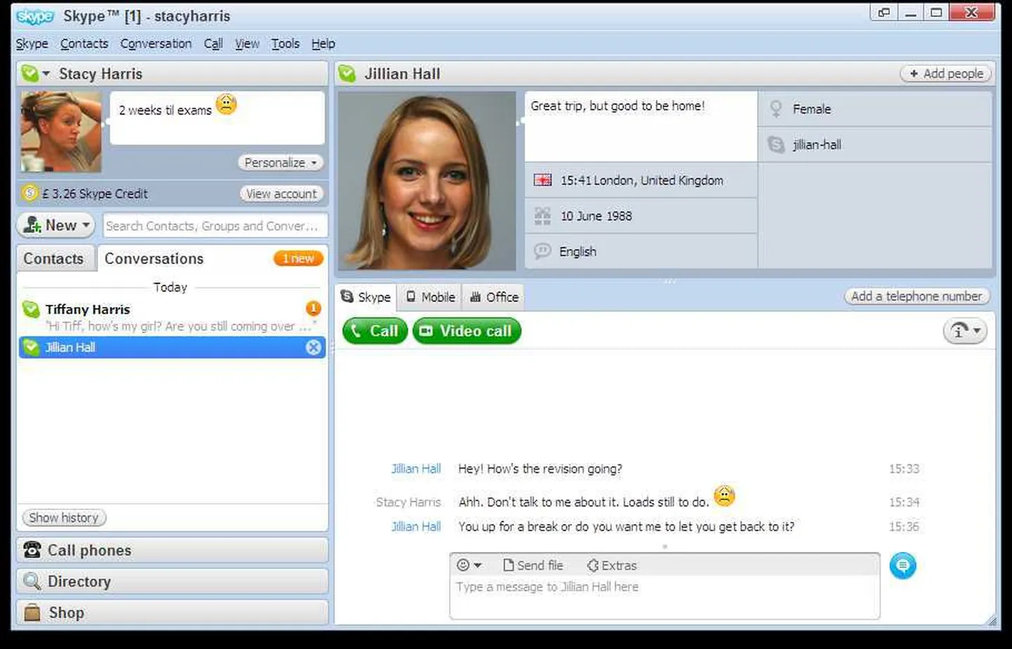 Skype`i vestlusaken.