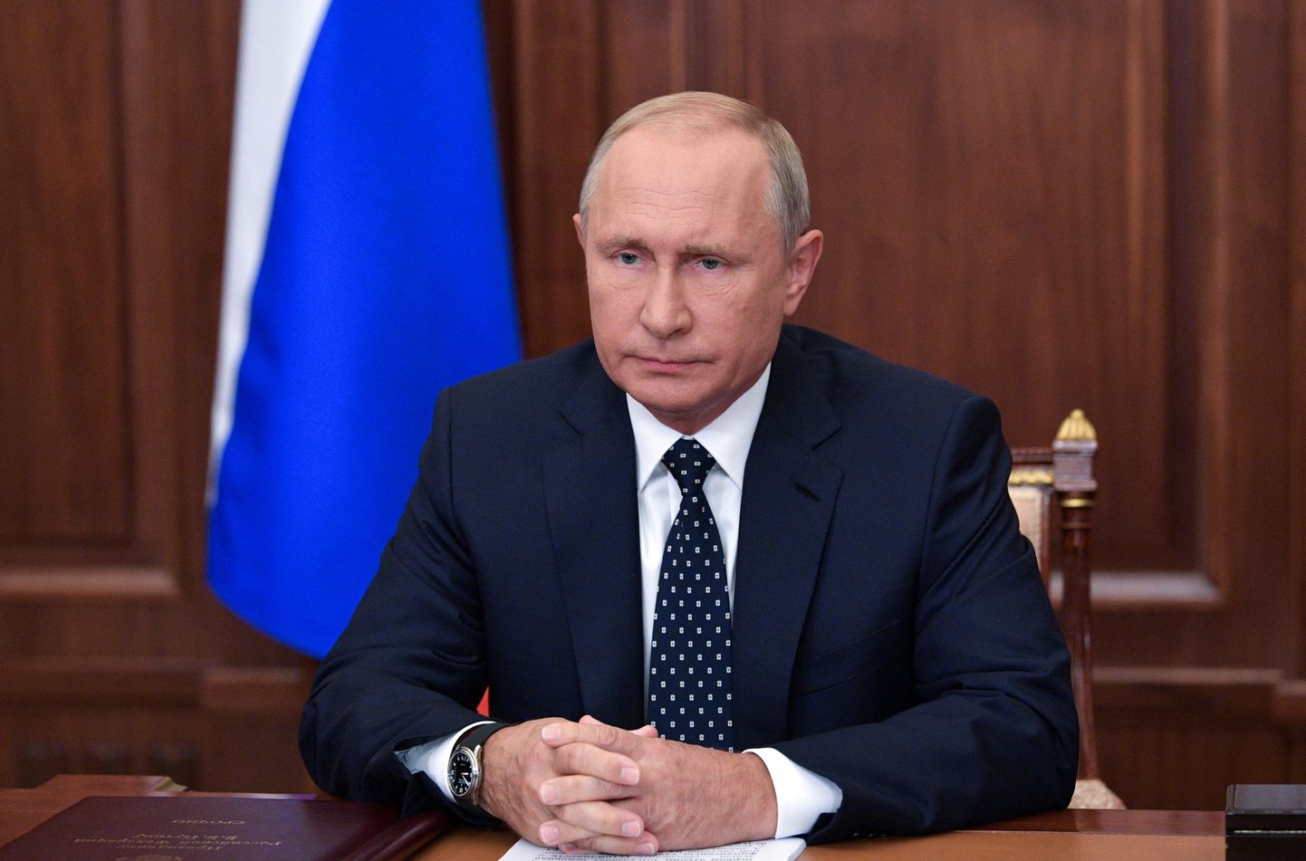 Vladimir Putin rääkimas Venemaa pensionireformist.