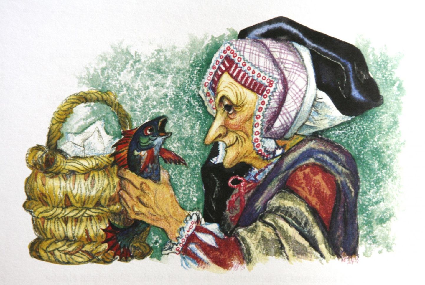 Raamatuillustraator SIIMA SHKOPI illustratsioon raamatust "Lugu Tom Pöialpoisist ja teisi Inglise muinasjutte".