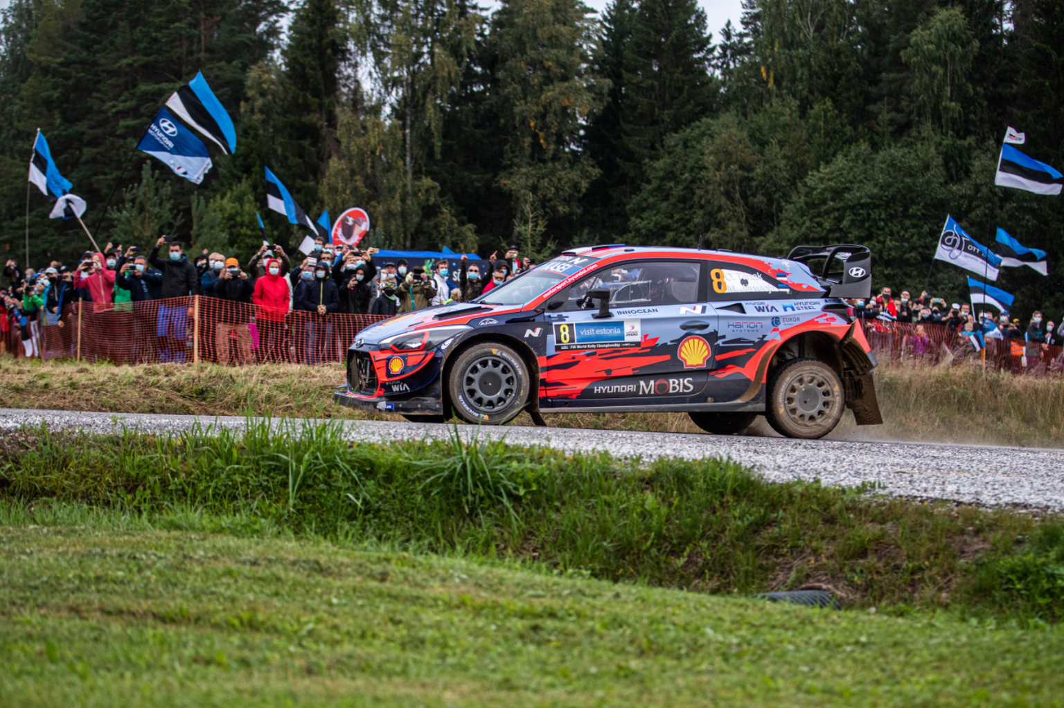 Ott Tänak ja Martin Järveoja mullu Rally Estonial.