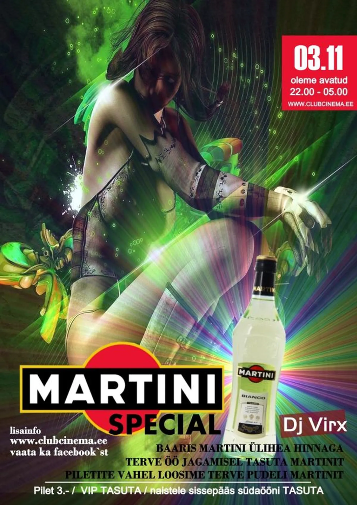 Club Cinemas laupäeval Martini Special!