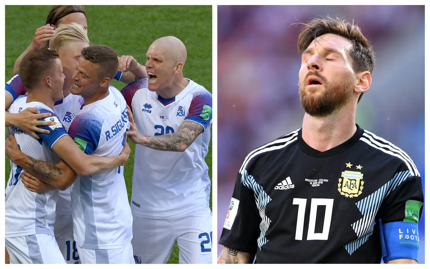 Islandi jalgpallikoondis ja Lionel Messi.