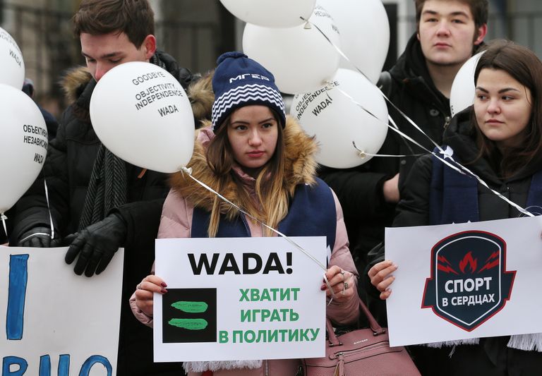 Протесты против санкций ВАДА в отношении российского спорта