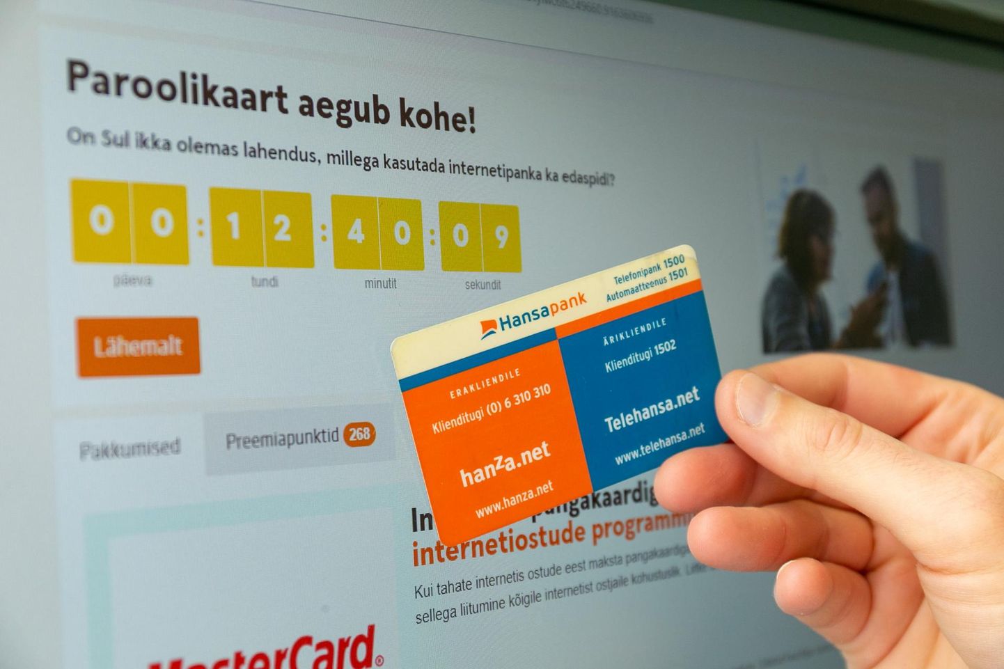 Paroolikaardiga Swedbanki internetipanka täna enam ei pääse.