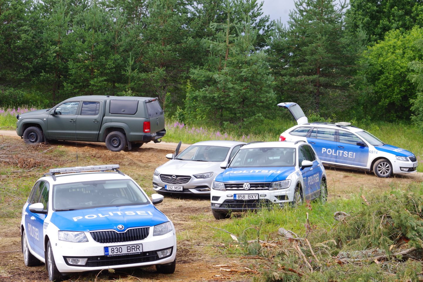 Politseiautod Lõuna-Eestis. Foto on illustreeriv.