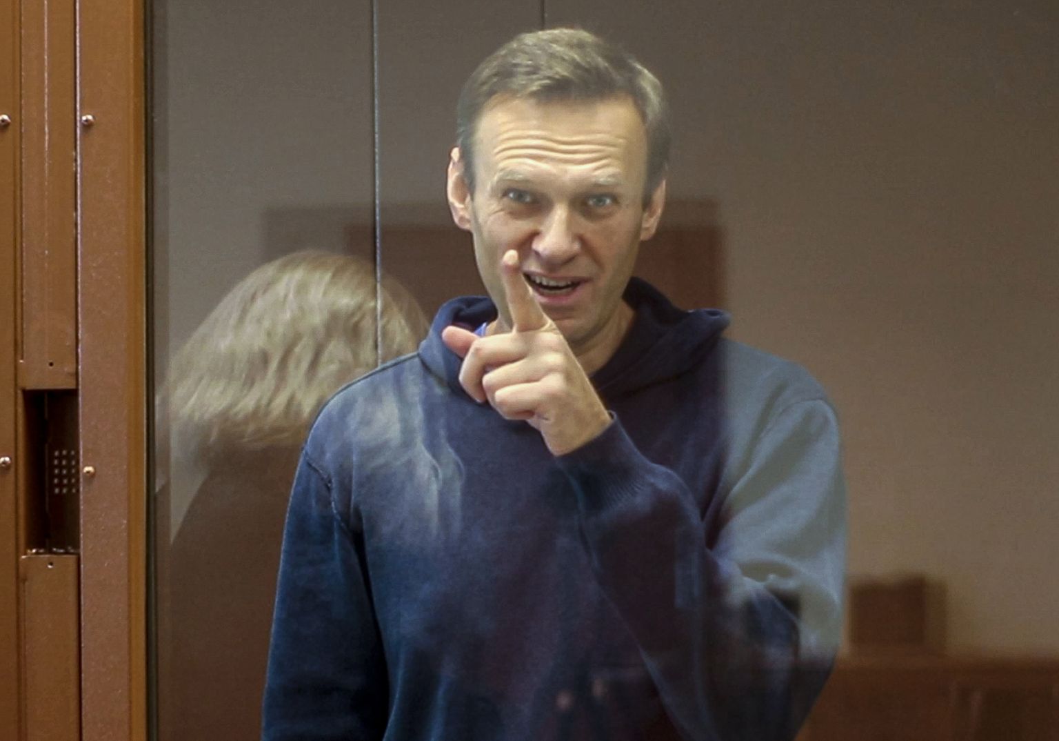 Алексей Навальный в суде. Февраль 2021 года.