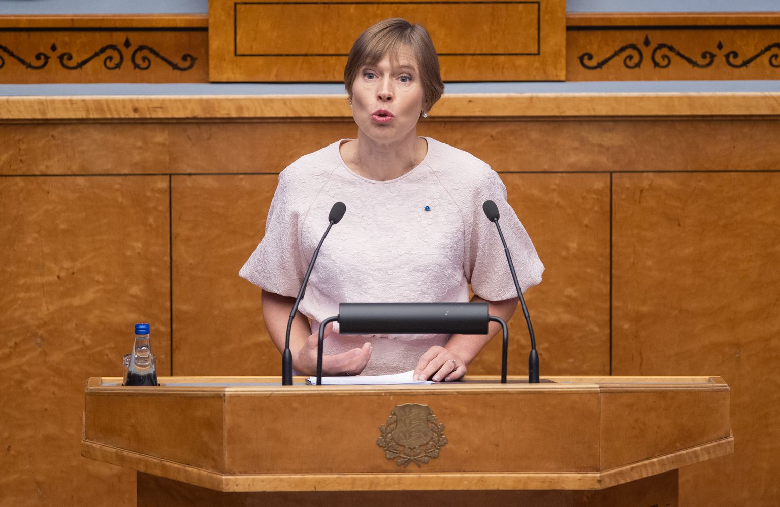 President Kersti Kaljulaid riigikogu avaistungil.