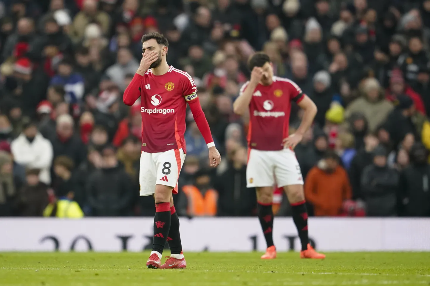 Manchester Unitedi kapten Bruno Fernandes pärast 1:3 allajäämist Brightonile.