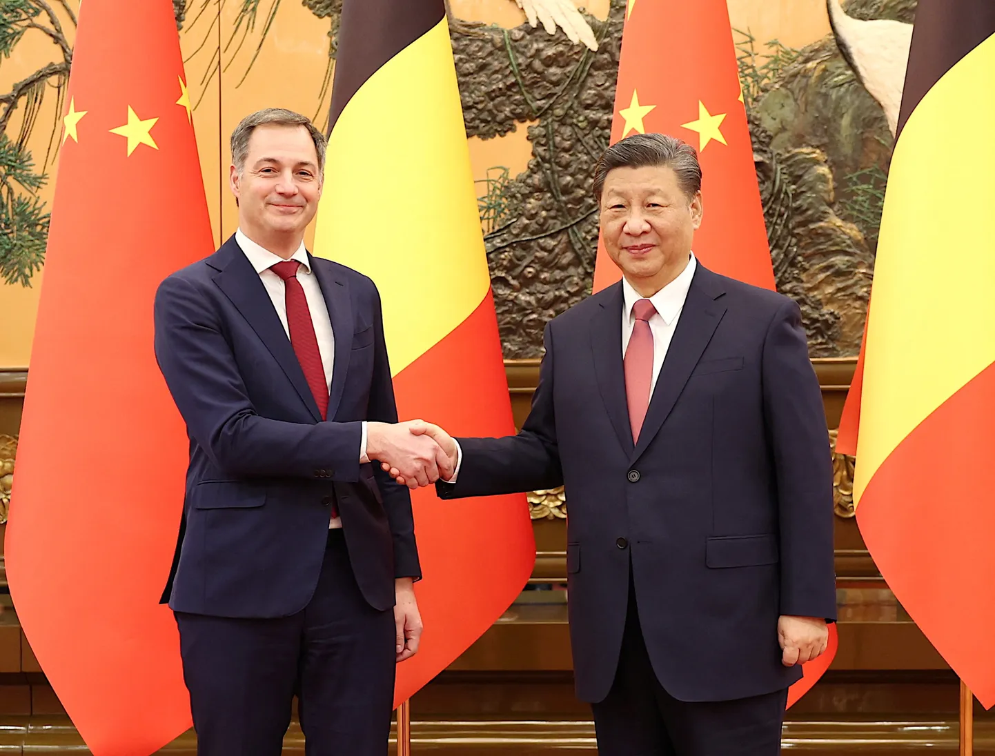 Hiina president Xi Jinping ja Belgia peaminister Alexander De Croo kohtumisel Pekingis.