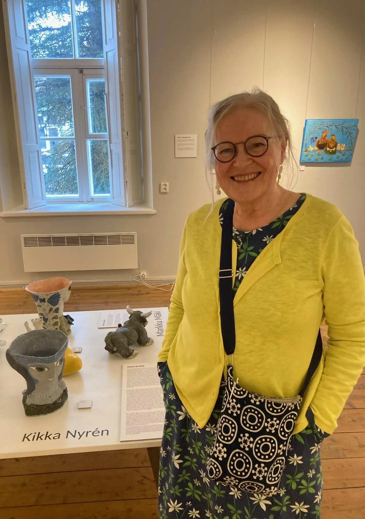 Kunstnike perest pärit soomlanna Kikka Nyrén tõi näitusele kaks enda loodud keraamilist vaasi. Tema maale saab näha Läti, Eesti ja Soome kunstnike ühisnäitusel juba mai lõpus.