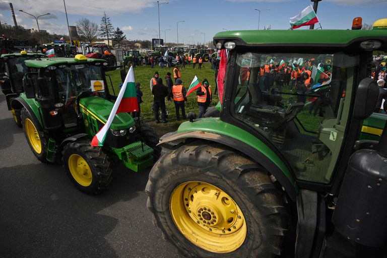 Bulgaaria põllumajandustootjate protest Ukraina põllumajandusimpordi vastu.