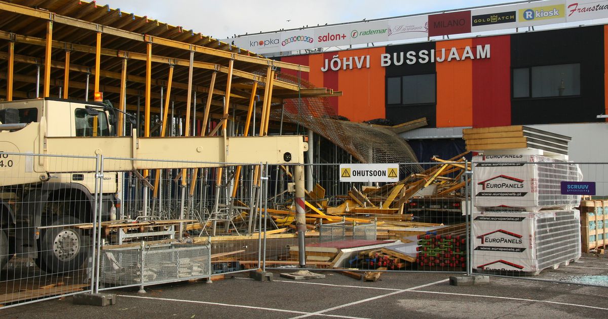 Jõhvi bussijaama varikatuse varingus sai kannatada kaks ehitajat