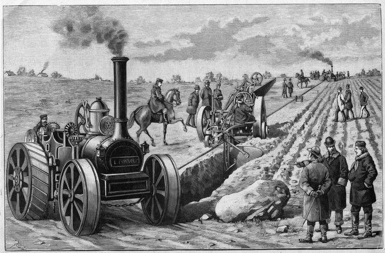 19. sajandi lõpu joonistus aurumasinast. Pilt on illustreeriv