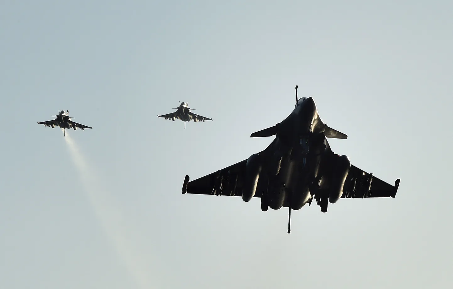 Prantsuse Rafale-tüüpi sõjalennukid, mis viivad läbi õhurünnakuid Süürias ja Iraagis.