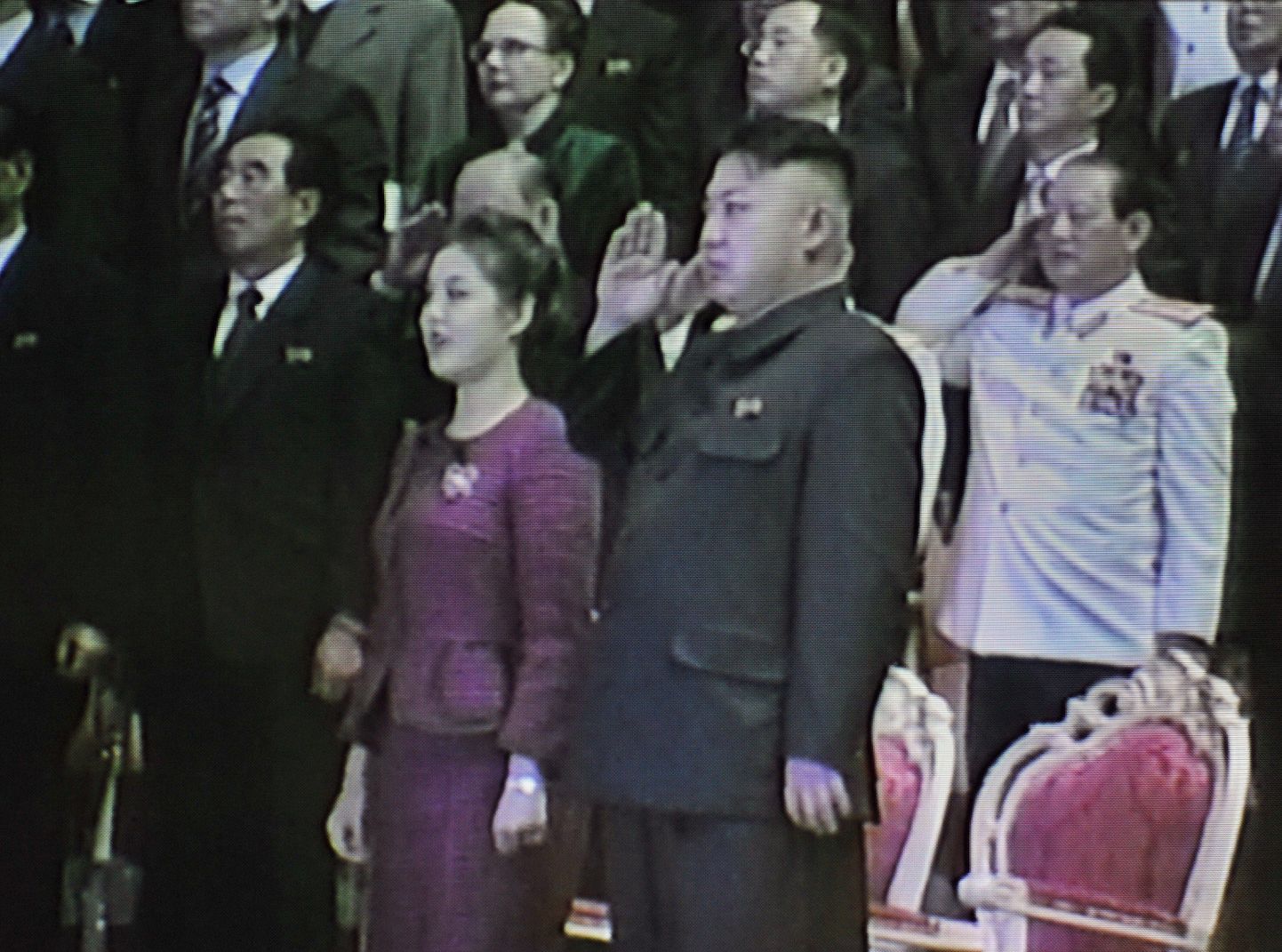 Põhja-Korea juht Kim Jong-un ja ta naine Ri Sol-Ju uue aasta pidustusel