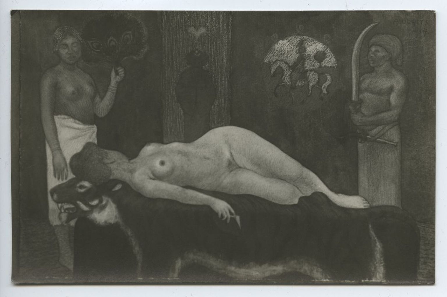 Aleksander Uurits. Autoportree. U 1908. Pastell