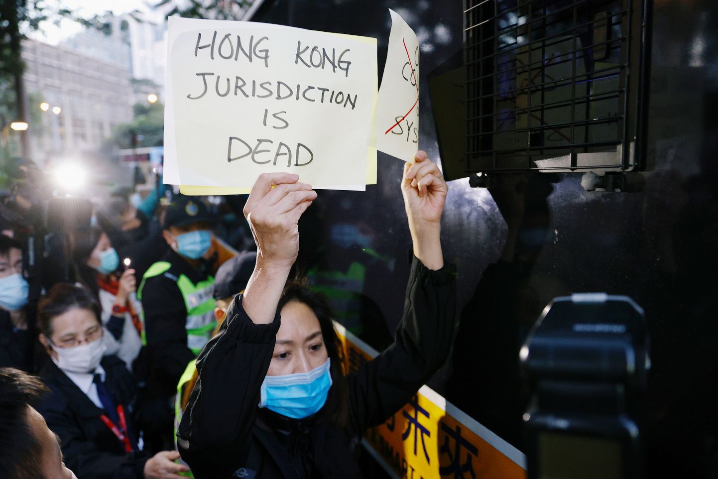 Meeleavaldaja Hongkongis. Foto on illustratiivne.