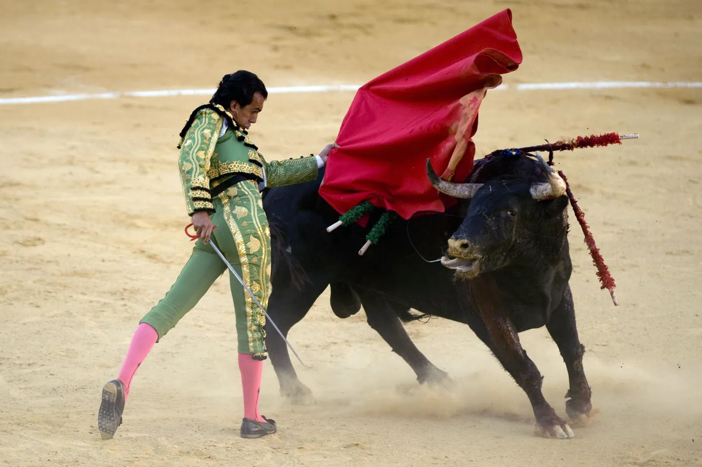Hispaania matadoor Leandro Marcos Vicente 13. augustil Malagas.