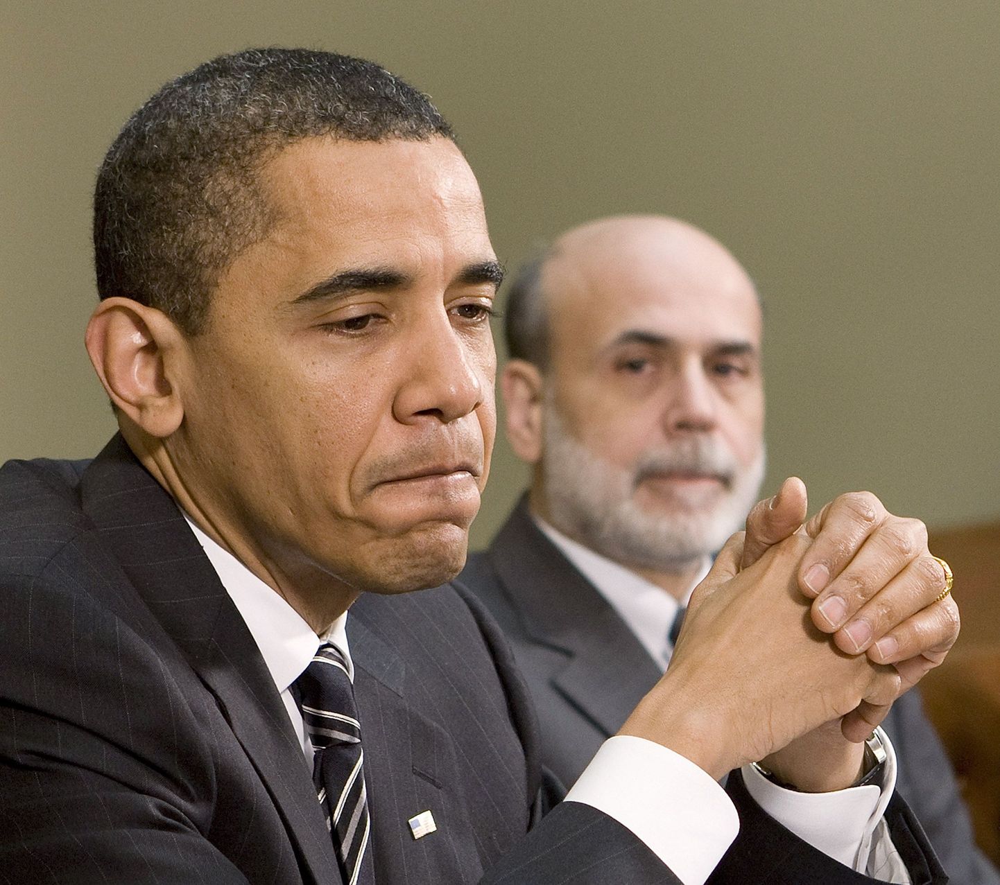 USA president Barack Obama ja keskpanga juht Ben Bernanke (tagaplaanil).