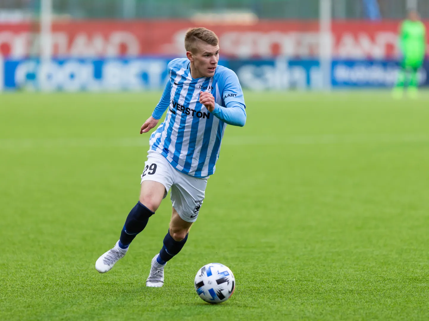 Tallinn, 07.03.2020
Jalgpall. Paide Linnameeskond (helesinised) - Tallinna Kalev 8:1

Football, soccer. Estonian Premium Leagu Paide Linnameeskond (light blue) - Tallinna Kalev (8:1) at Kalev stadium.
FOTO: MIHKEL MARIPUU/POSTIMEES
