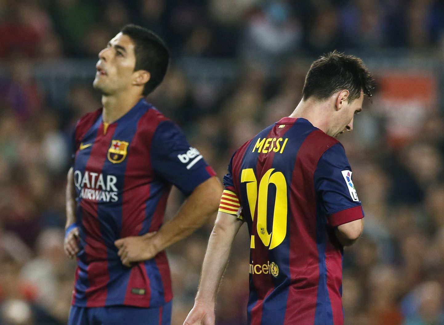 Lionel Messi (paremal) koos Luis Suarezega.