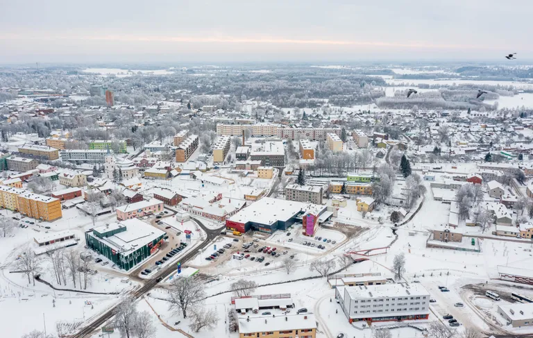 Härmatunud piirilinn Valga ja Valka (fotol paremal).