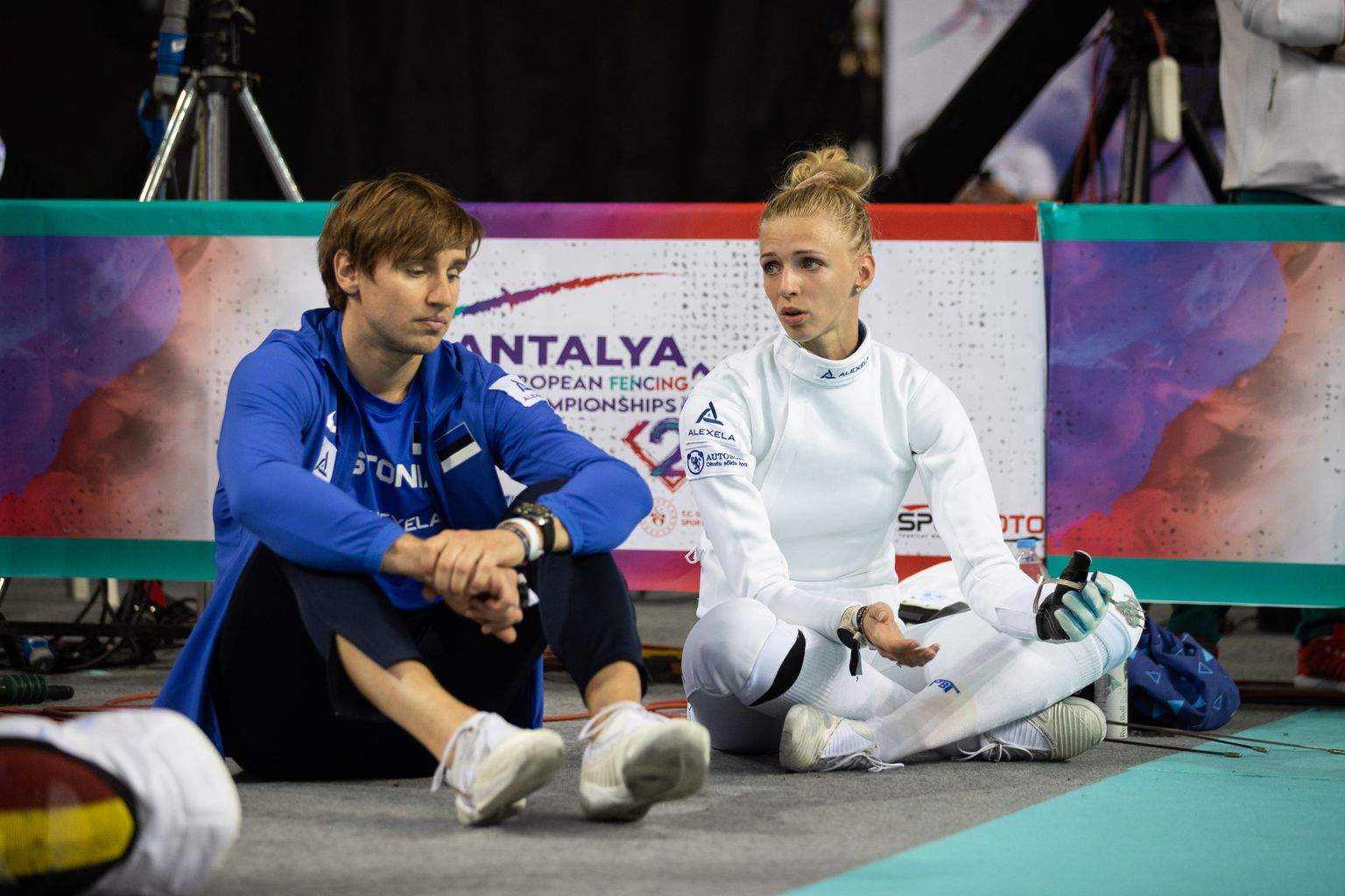 Катрина Лехис со своим тренером Николаем Новоселовым.