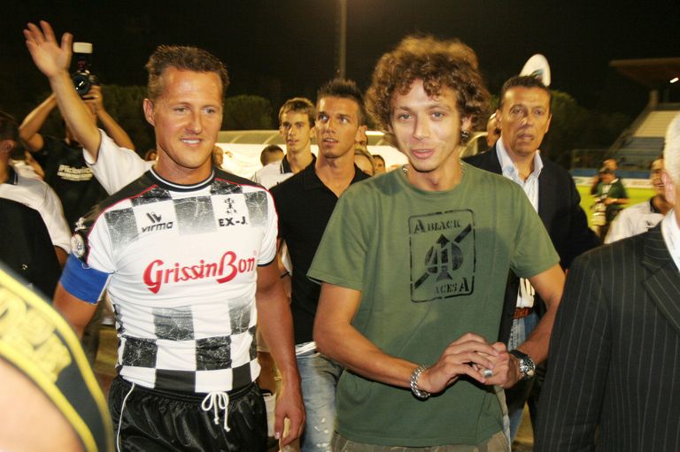 Michael Schumacher ja Valentino Rossi