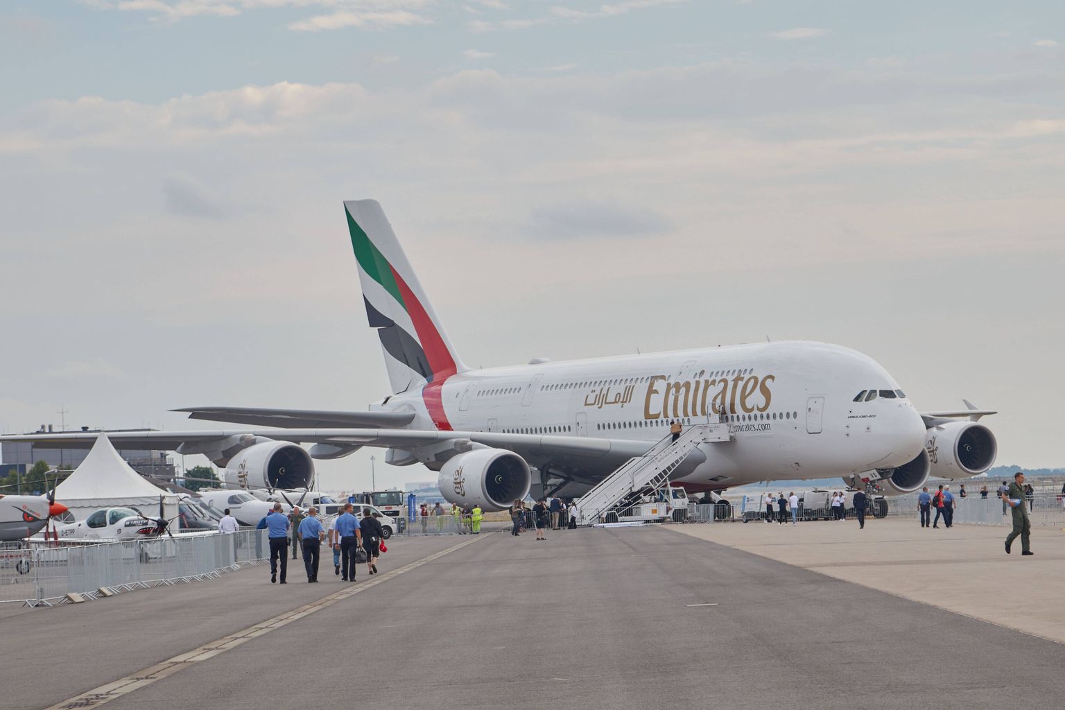 Emiratesi lennuk Airbus A380 juunis Berliinis. Foto on illustratiivne.