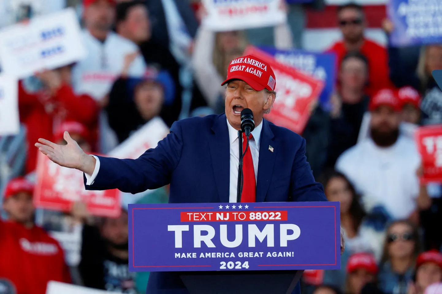 Endine USA president ja vabariiklaste presidendikandidaat Donald Trump valimisüritusel Wildwoodis New Jerseys 11. mail 2024. aastal.
