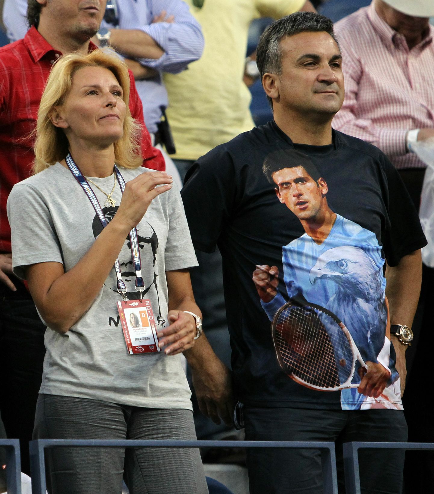 Maailma tennise esinumbri Novak Djokovici vanemad Dijana Djokovic  ja Srdjan Djokovic on pea alati poja matšidel vahetult kaasa elamas.