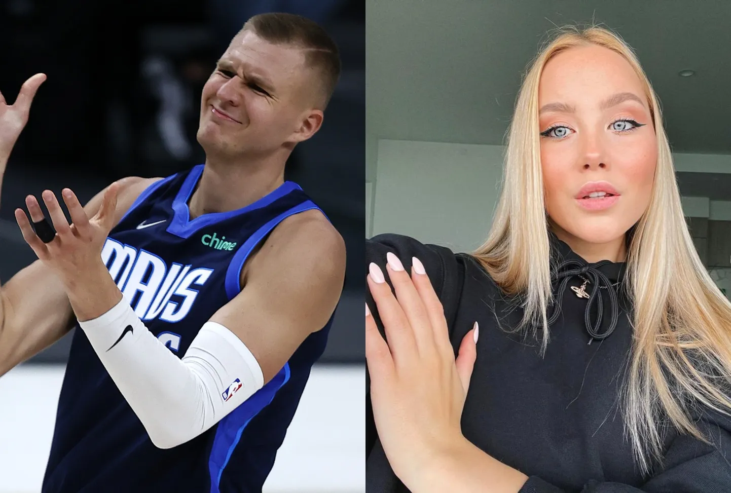 Kristaps Porziņģis un Laura Vizla