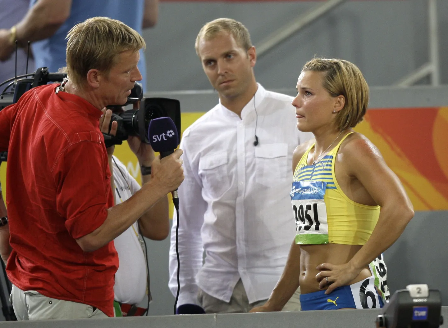 Susanna Kallur pärast ebaõnnestunud jooksu intervjuud andmas