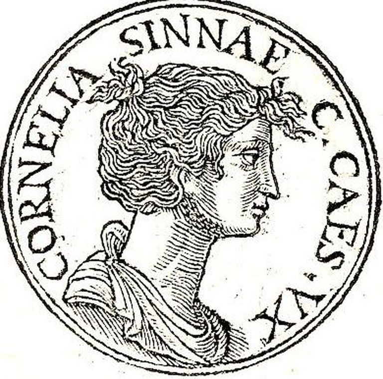 Julius Caesari esimese naise Cornelia kujutis mündijoonistusel