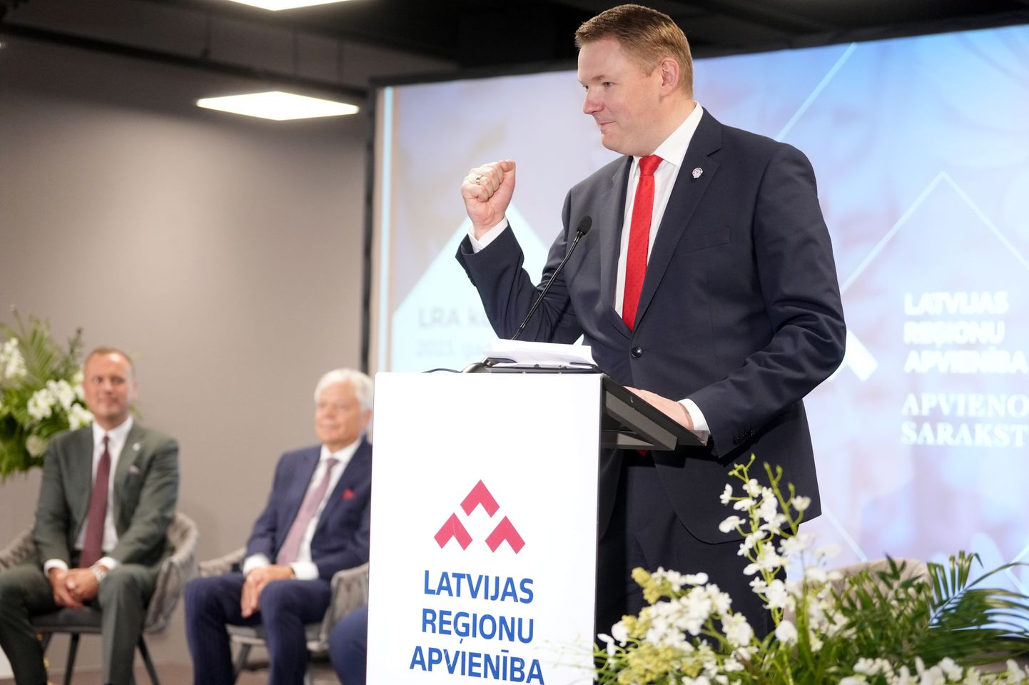 Latvijas Reģionu Apvienība valdes priekšsēdētājs, Saeimas priekšsēdētājs Edvards Smiltēns piedalās Latvijas Reģionu Apvienības kongresā izstāžu centrā "Atta Centre".
