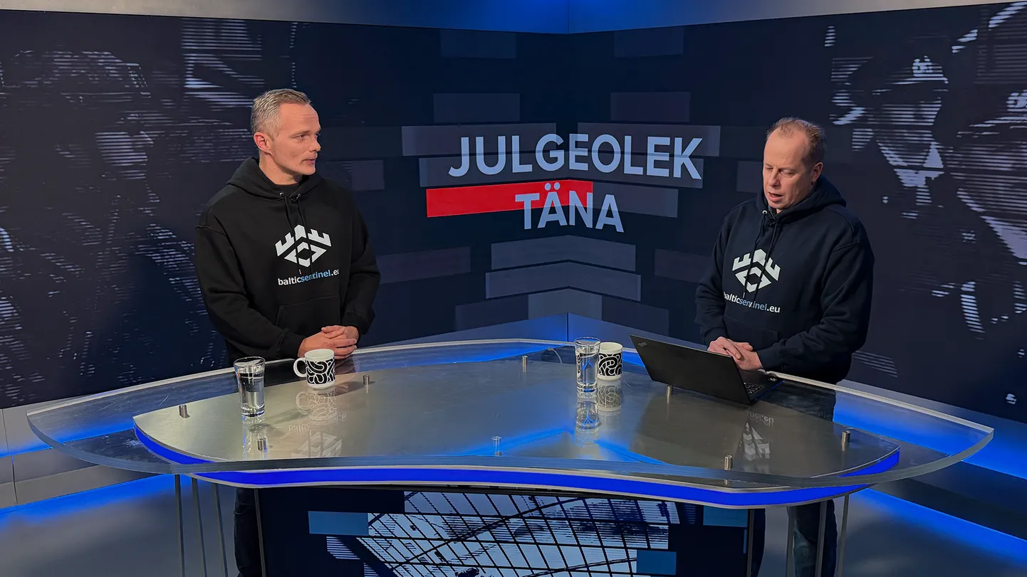 Otsesaade «Julgeolek täna» Postimees TV stuudios. Julgeolekueksperdid Meelis Oidsalu ja Erkki Koort.