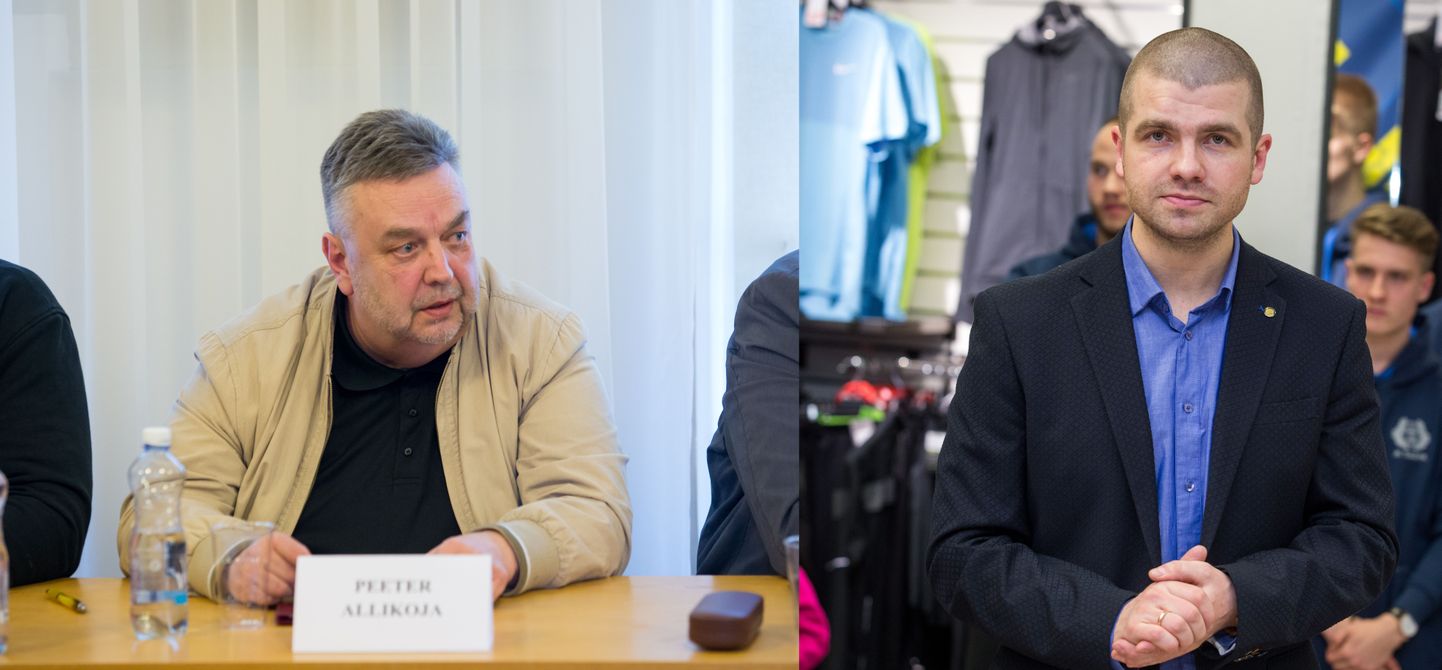 Linnavalitsuse liige Peeter Allikoja (vasakul) ning jalgpalliklubi president Raiko Mutle väitlesid Facebooki lehtedel Viljandi noortespordi rahastamise teemal.