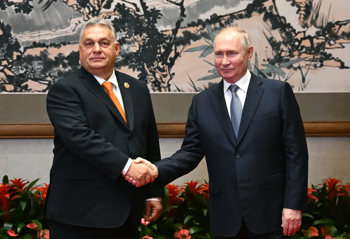 Премьер-министр Венгрии Виктор Орбан и президент России Владимир Путин встретились 17 октября в Китае.