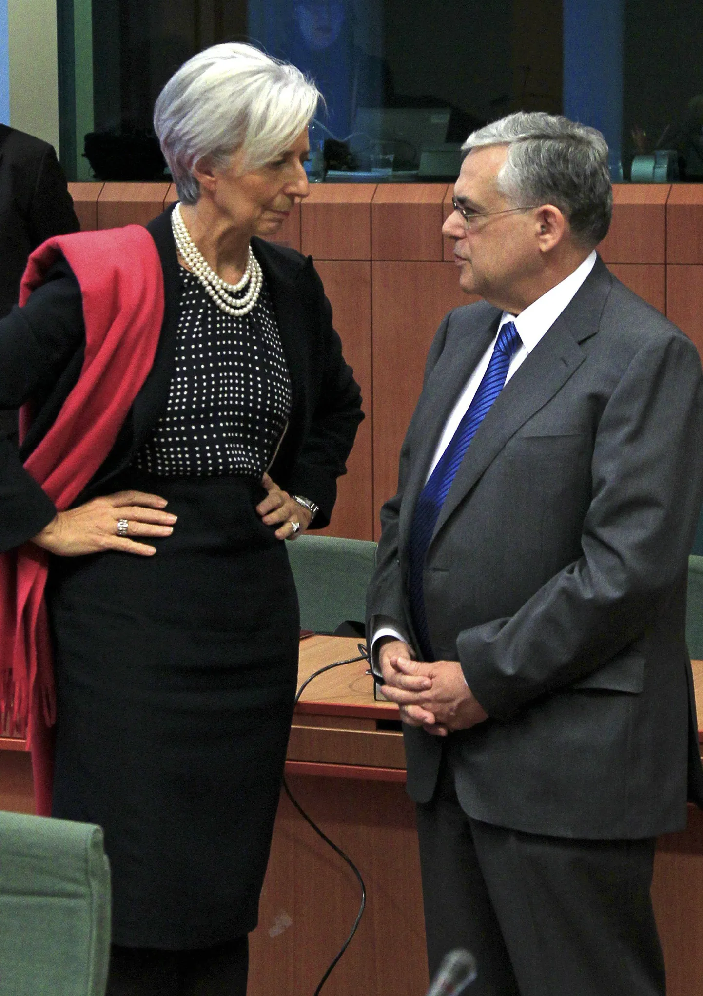 IMFi juht Christine Lagarde (vasakul) ja Kreeka peaminister Lucas Papademos
